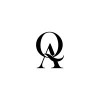 QA or AQ modern luxury initial lettering logo design vector