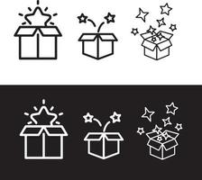 caja, sorpresa, diseño de vector de icono de regalo