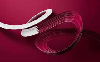 Happy Qatar national day, bent waving ribbon in colors of the Qatar national flag, December the 18th, 3d illustration photo