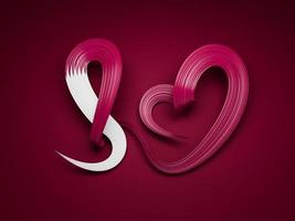 Qatar flag heart shaped wavy ribbon Qatar. 3d illustration photo