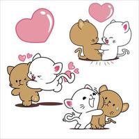 Cute Cat with heart vector