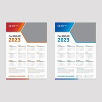 Plantilla de calendario de pared 2023, diseño de calendario de oficina vector