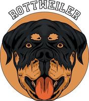 cara de perro rottweiler vector