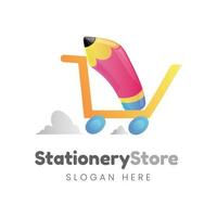 stationery store logo design template vector