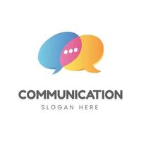 communication logo design template vector