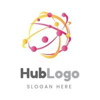 hub logo design template vector