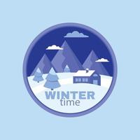 flat winter logo template design vector