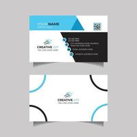 Blue Black And White Business Card Design Template vector