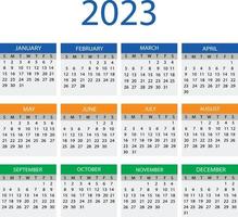 calendario año nuevo 2023 vector