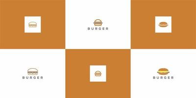 set of monogram burger icon logo template vector