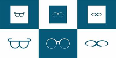 Set of creative monogram logo design template glasses vector