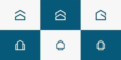 conjunto de plantilla de logotipo de icono de construcción de casas de monograma vector