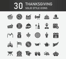 Thanksgiving icon set. Different thanksgiving collection, Thanksgiving in solid style. Vector