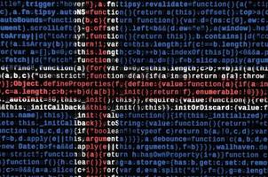 Iceland flag is depicted on the screen with the program code. The concept of modern technology and site development photo