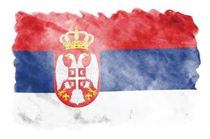 Serbia flag is depicted in liquid watercolor style isolated on white background photo