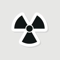 señal de peligro radiactivo. símbolo de radiación nuclear no ionizante. ilustración de una señal de advertencia circular amarilla con un icono de trébol en el interior. atención. zona peligrosa. Precaución contaminación radiológica. vector