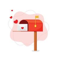 Love letter vector. Mailbox vector. mailbox on white background. Love letter in mailbox. vector