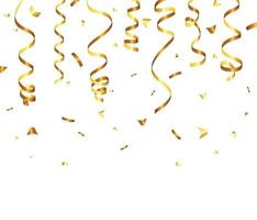 Gold streamer on transparent background Royalty Free Vector