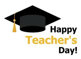 Happy teacher's day vector poster design, best teacher ever, school elements set