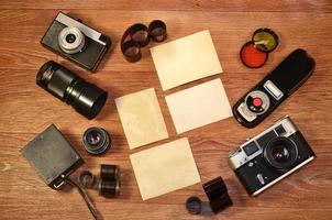 Still-life with old photography equipment photo