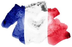 France flag is depicted in liquid watercolor style isolated on white background photo