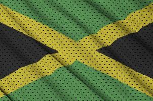 Jamaica flag printed on a polyester nylon sportswear mesh fabric photo