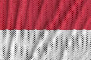 Monaco flag printed on a polyester nylon sportswear mesh fabric photo