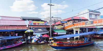 Environment, lifestyle, Amphawa Floating Market, Samut Songkhram, Thailand. Year 2020 photo