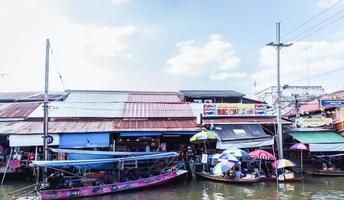 Environment, lifestyle, Amphawa Floating Market, Samut Songkhram, Thailand. Year 2020 photo