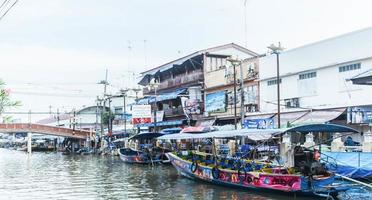 Environment, lifestyle, Amphawa Floating Market, Samut Songkhram, Thailand. Year 2020 photo