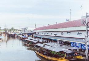 Environment, lifestyle, Amphawa Floating Market, Samut Songkhram, Thailand. Year 2020 photo
