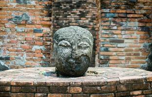 Old Buddha statues and pagodas of Wat Phra Ram, Ayutthaya, Thailand. It is an ancient site and tourist attraction. photo