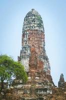 antiguas estatuas de buda y pagodas de wat phra ram, ayutthaya, tailandia. es un sitio antiguo y una atracción turística. foto