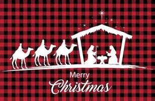 Christmas and New Year pattern at Buffalo Plaid. Festive background for design and print esp10 vector