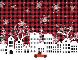 Christmas and New Year pattern at Buffalo Plaid. Festive background for design and print esp10 vector