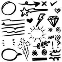 set of Hand drawn doodle elements for concept design isolated on white background. vector illustration.