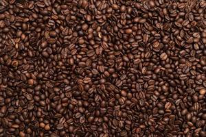 Coffee beans. Beautiful background. Copy space. Top view. photo