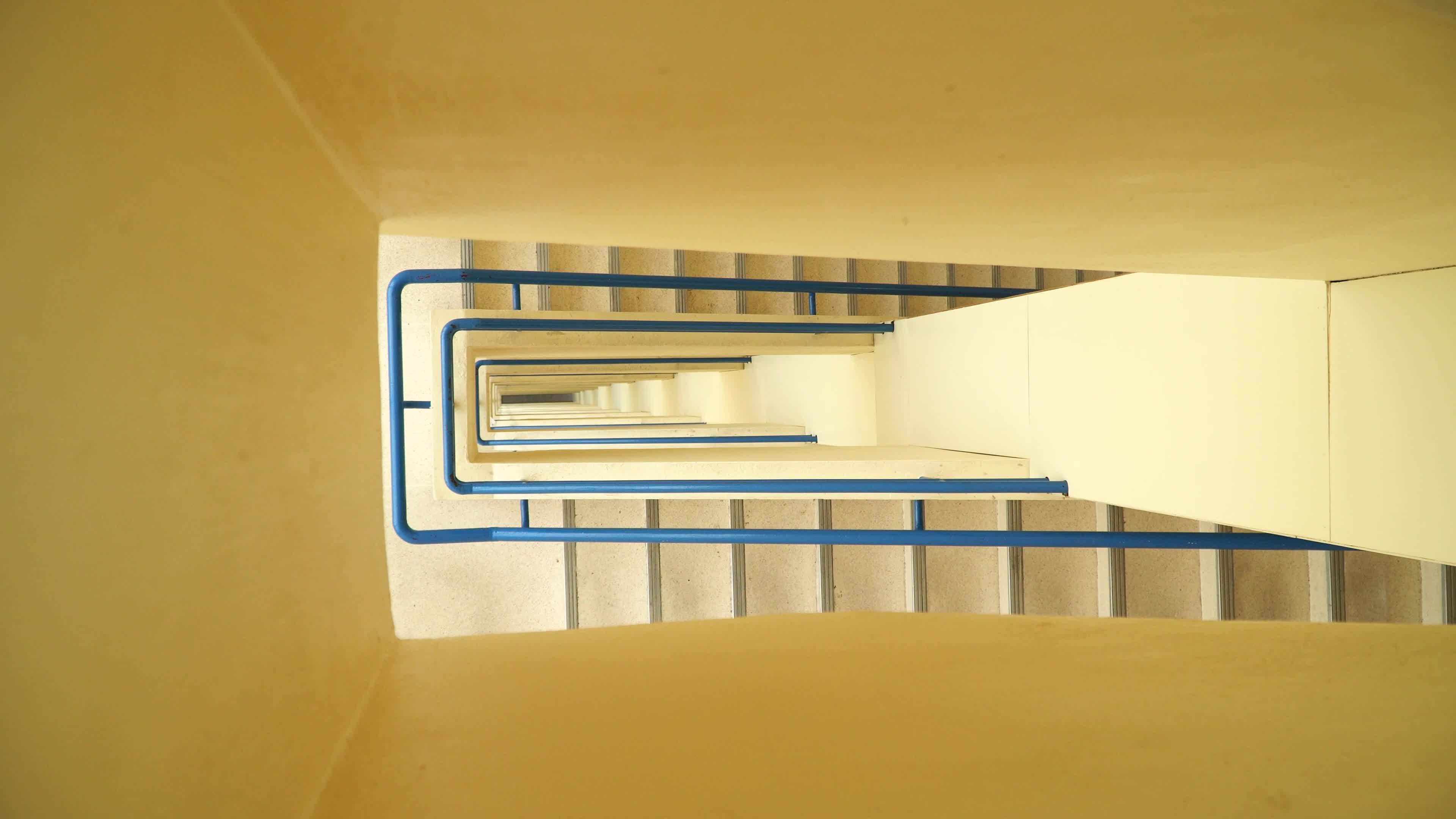 Fire escape stairs in the building ,zooming out technique 14003526