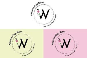 logotipo femenino con letra w, modernas plantillas de insignia minimalistas y florales para marca, identidad, boutique, vector de salón. vector de diseño de logotipo de letra w floral simple.