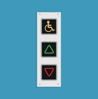 Lift call buttons with arrows to choose upwards or downwards. Isolated vector illustration on white background.