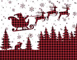 Christmas and New Year pattern at Buffalo Plaid. Festive background for design and print esp10 vector