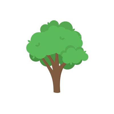 Flat tree icon illustration. Trees forest simple plant silhouette icon. Nature oak organic set design.