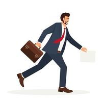 businessman running extressed avatar character vector illustration design