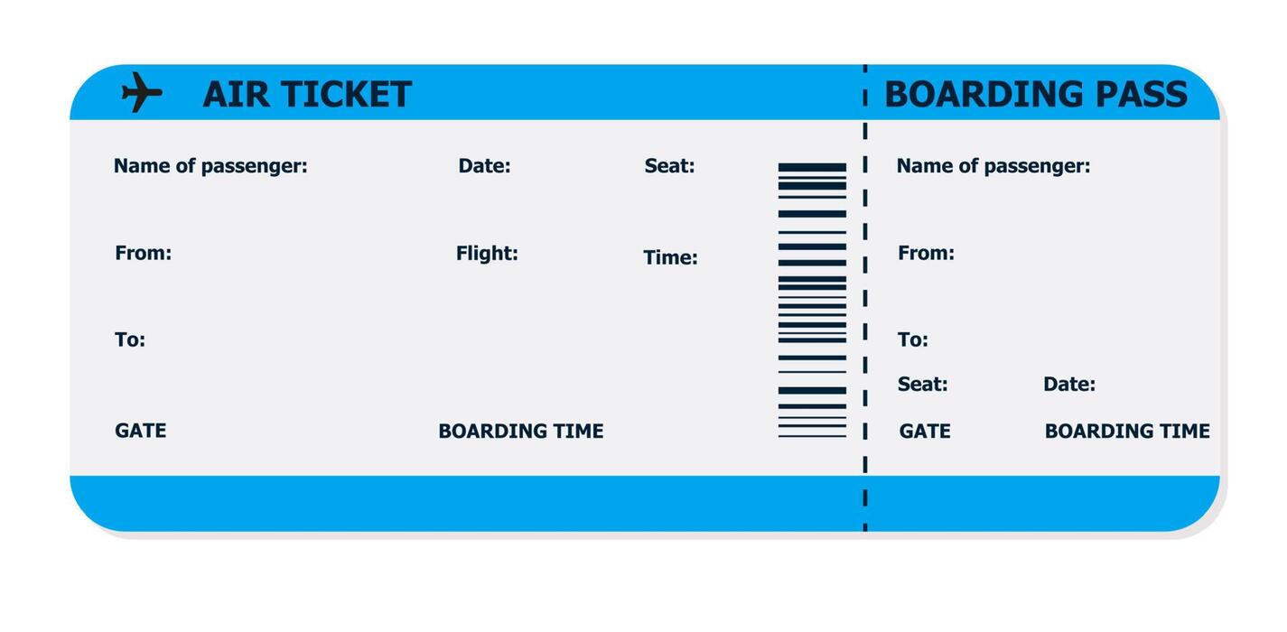 Blank Airline Ticket Vector Art Icons and Graphics for Free Download