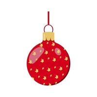 Christmas, great design for any purpose. Vector illustration of the celebration. Red ball with stars
