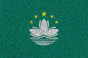 Flag of Macau on styrofoam texture photo