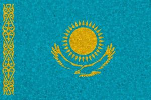 Flag of Kazakhstan on styrofoam texture photo