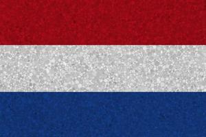 Flag of Netherlands on styrofoam texture photo