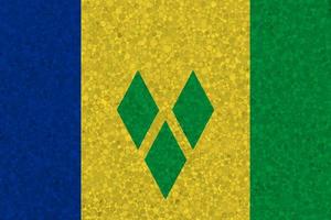 Flag of Saint Vincent and the Grenadines on styrofoam texture photo