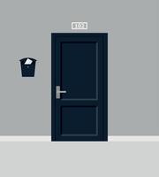 Part of building, two closed doors and mailboxes with letter. Entrance to the apartments or house. Delivery service. Design without people. Flat style vector illustration